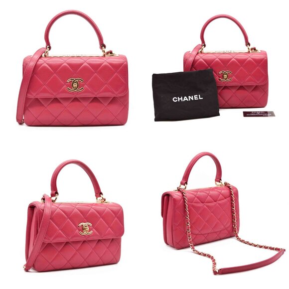 CHANEL Lambskin Quilted Small Trendy CC Flap Dual Handle Pink Gold - Picture 2 of 14